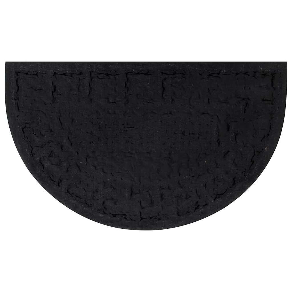 Tapete de porta semicircular 45x75 cm borracha e fibra de coco