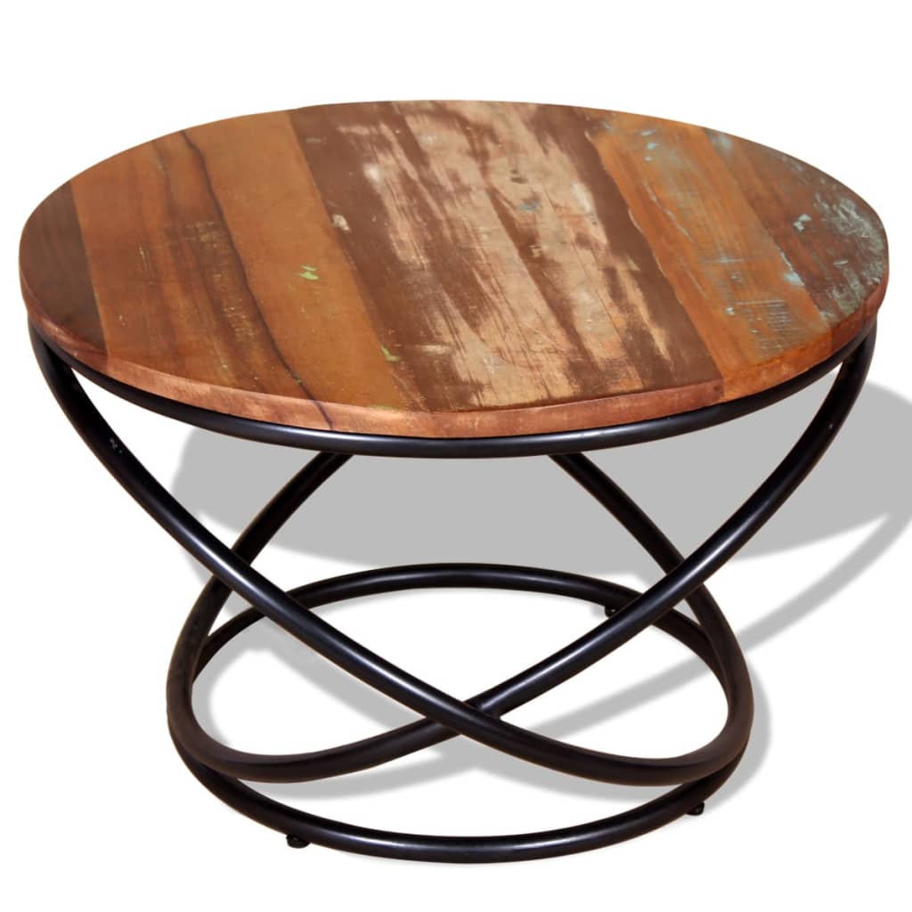 Mesa de centro 60x60x40 cm madeira reciclada maciça