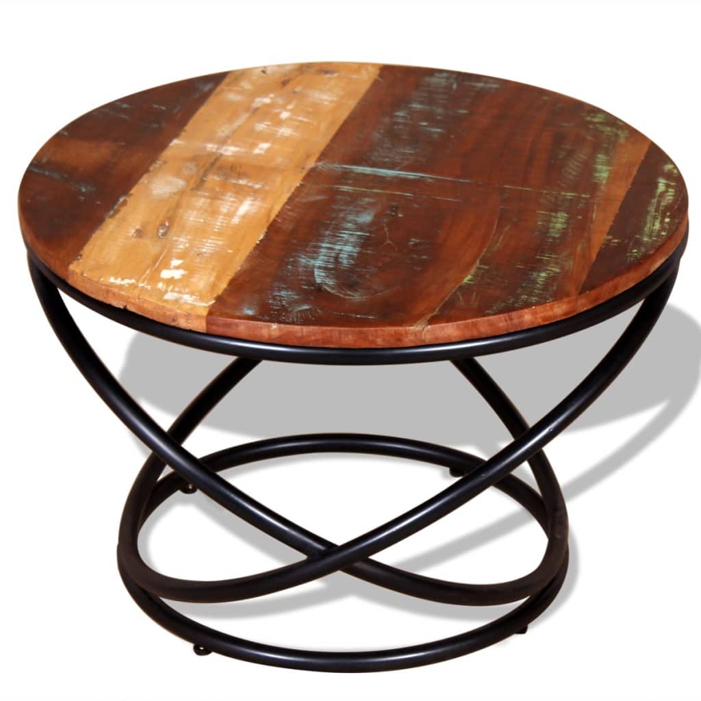 Mesa de centro 60x60x40 cm madeira reciclada maciça