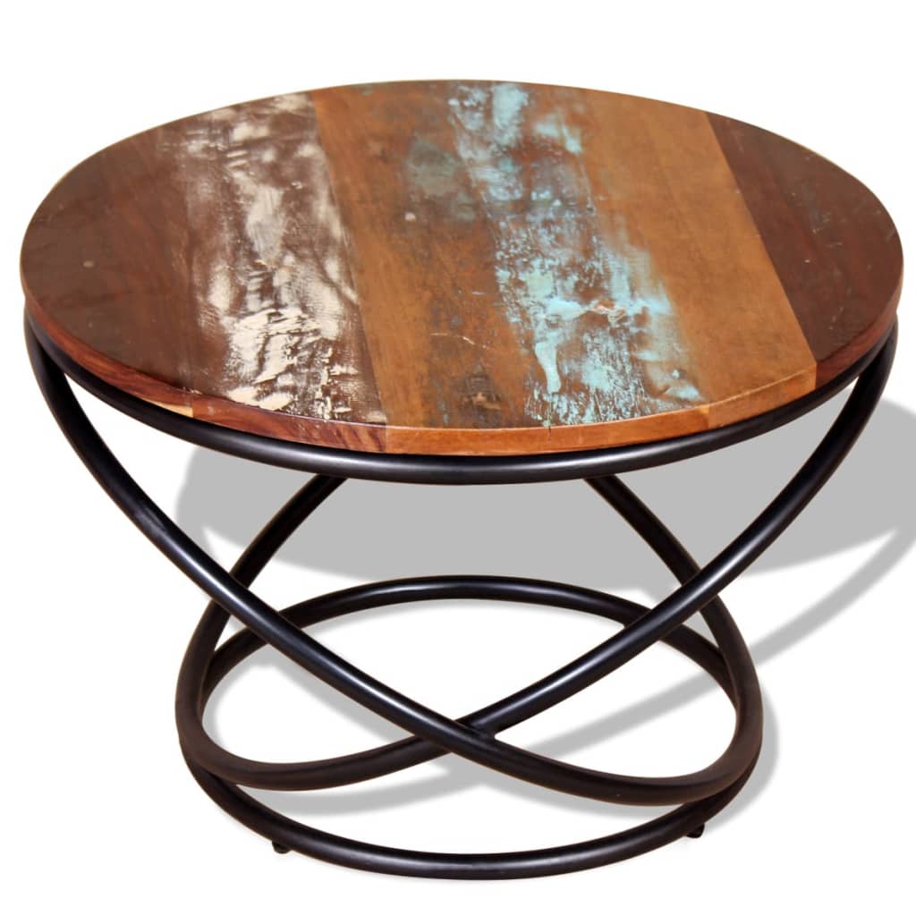 Mesa de centro 60x60x40 cm madeira reciclada maciça