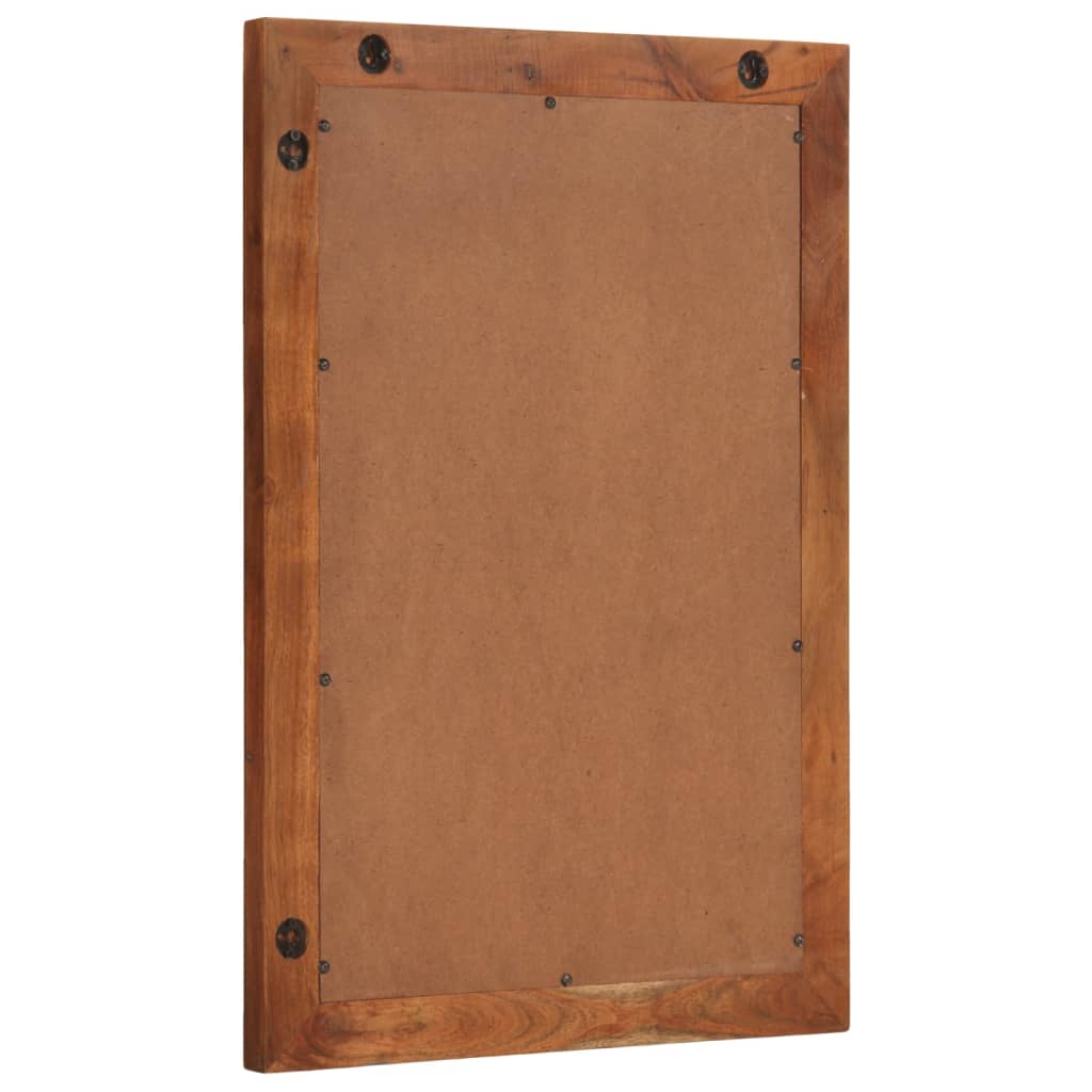 Espelho de casa de banho 50x70 cm acácia maciça e vidro