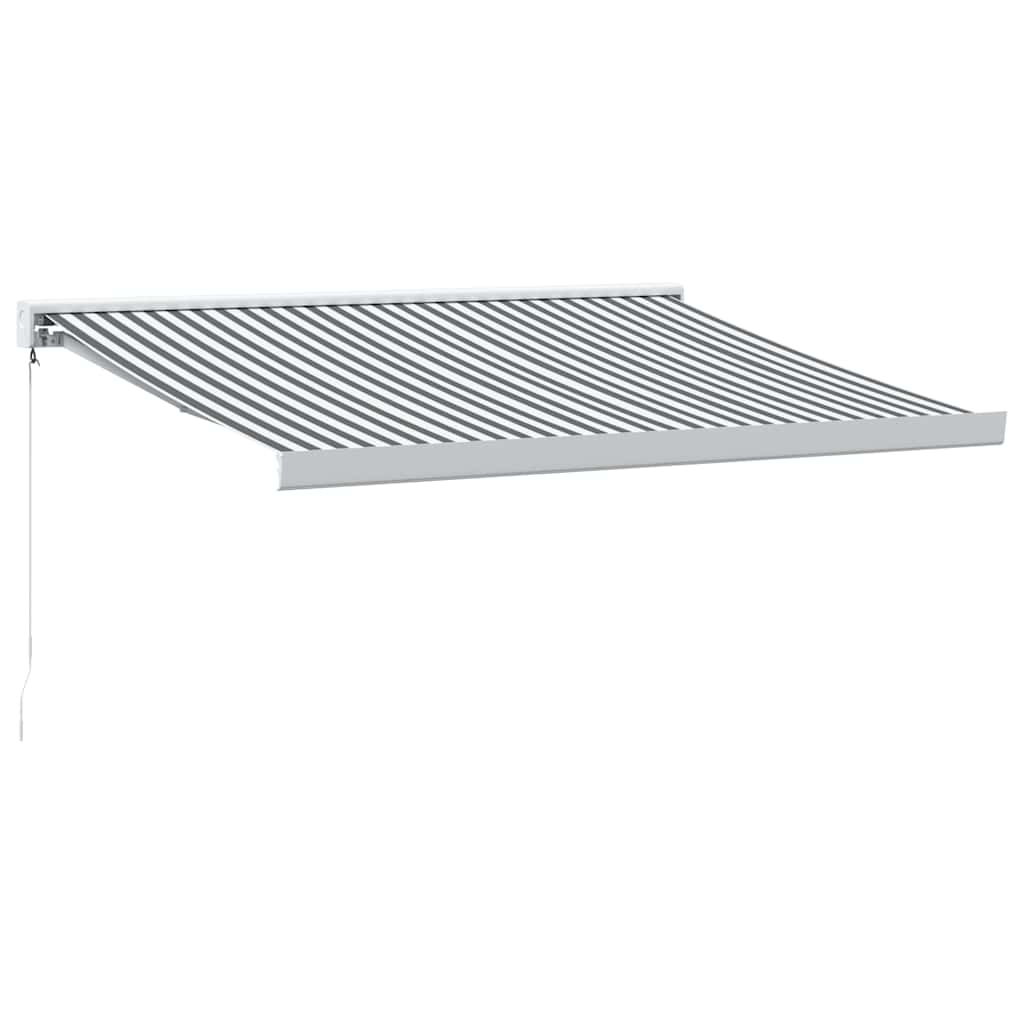 Toldo retrátil 3,5x2,5 m tecido e alumínio antracite e branco