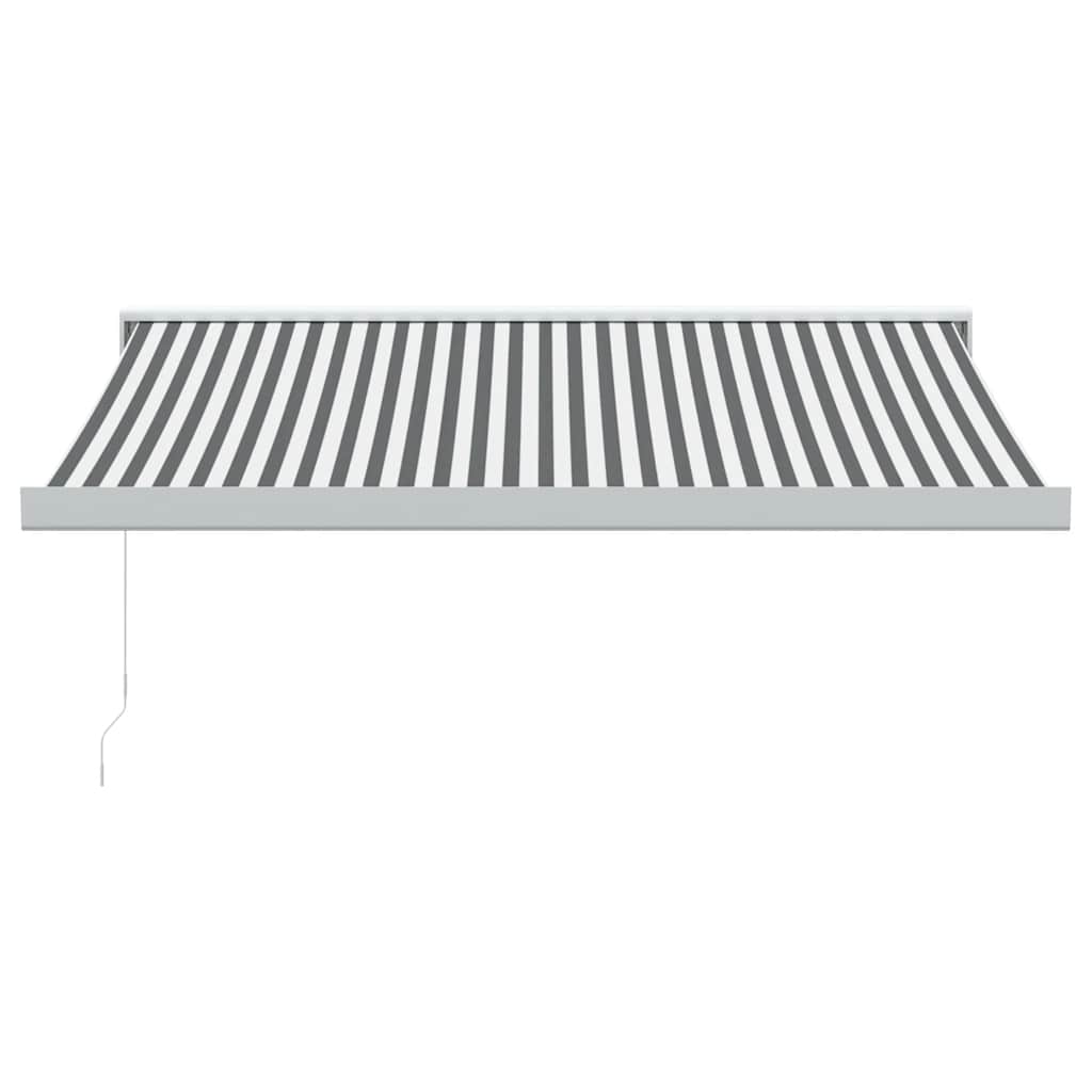 Toldo retrátil 3,5x2,5 m tecido e alumínio antracite e branco
