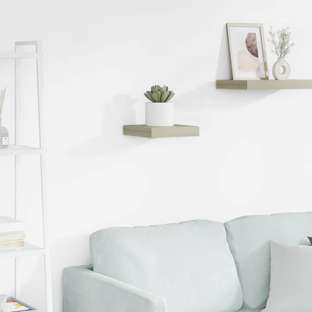 Prateleira parede suspensa 23x23,5x3,8 cm MDF cor carvalho