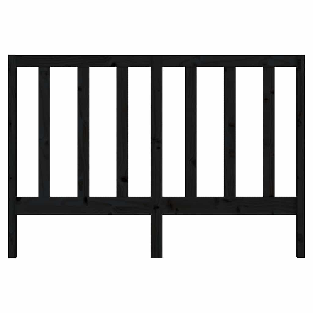 Cabeceira de cama 146x4x100 cm pinho maciço preto