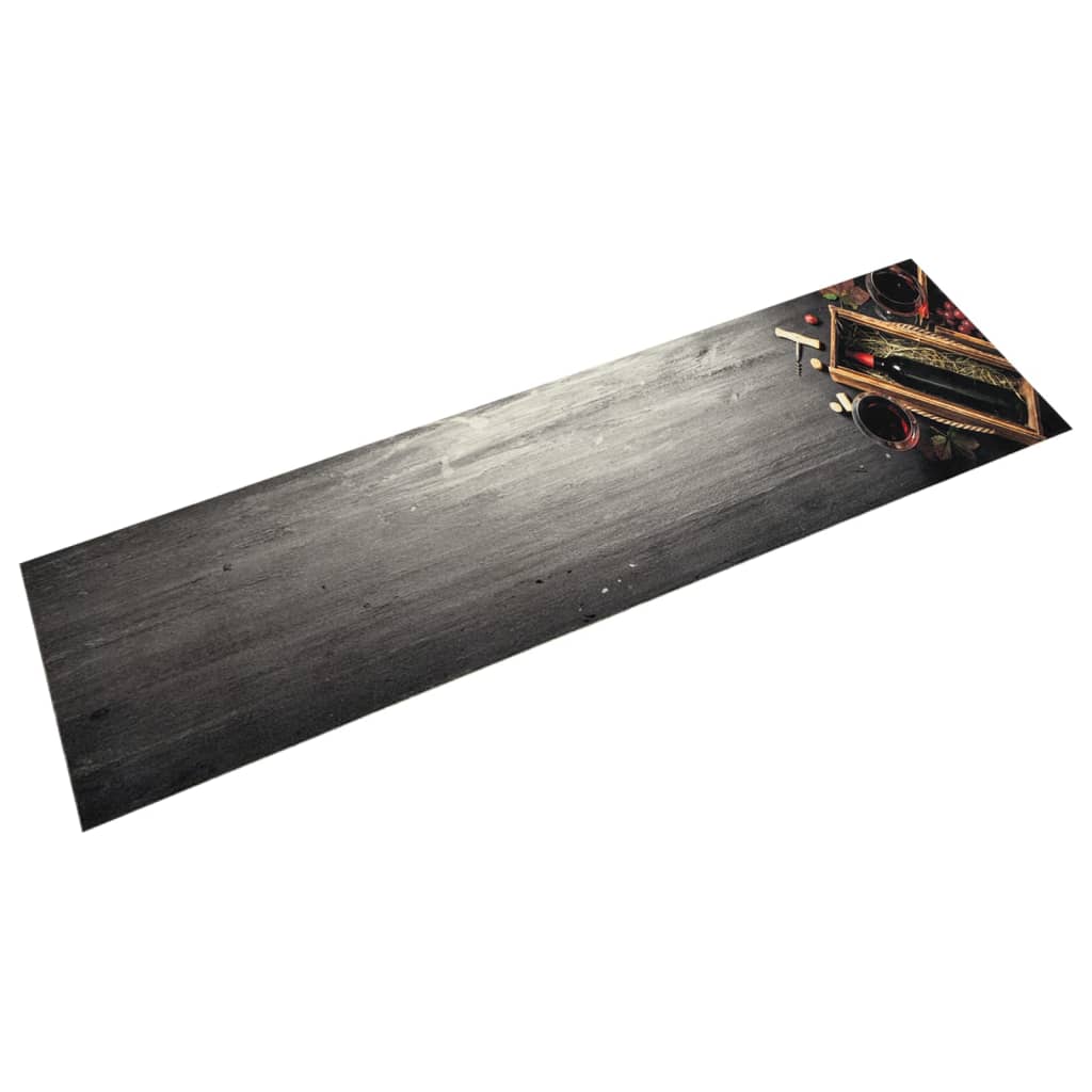 Tapete de cozinha lavável 60x300 cm veludo padrão garrafa vinho