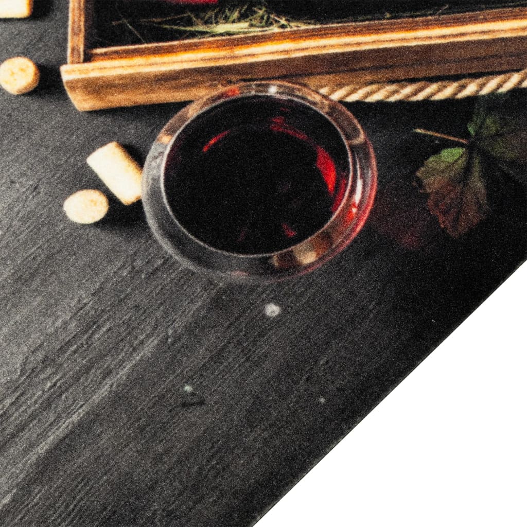 Tapete de cozinha lavável 60x300 cm veludo padrão garrafa vinho