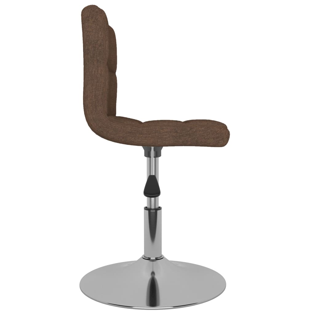 Cadeiras de jantar giratórias 6 pcs tecido castanho