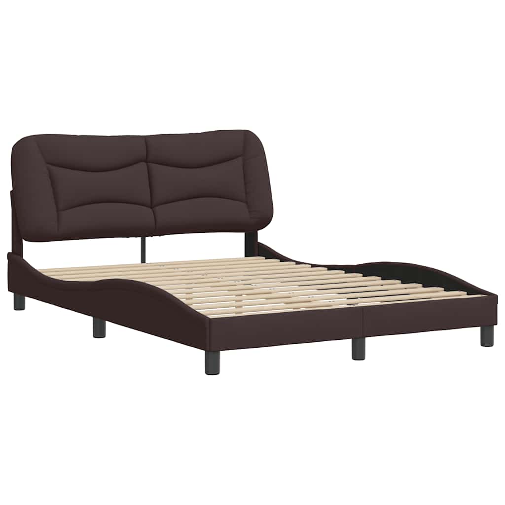 Estrutura de cama sem colchão hvar 140x190 cm tecido castanho-escuro
