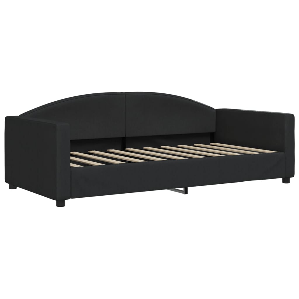 Sofá-cama com colchão 90x190 cm tecido preto