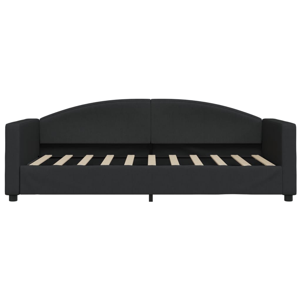 Sofá-cama com colchão 90x190 cm tecido preto