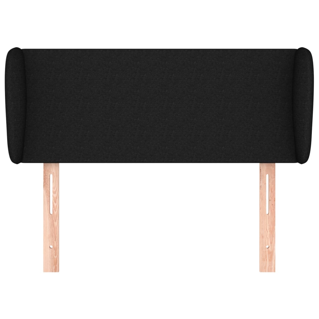 Cabeceira de cama c/ abas tecido 93x23x78/88 cm preto