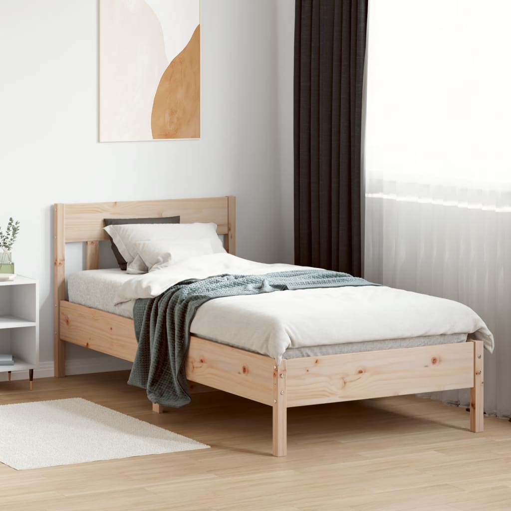 Cama sem colchão 75x190 cm madeira de pinho maciça