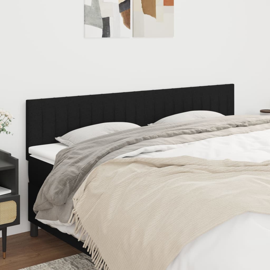 Cabeceiras preto 200x5x78/88 cm tecido