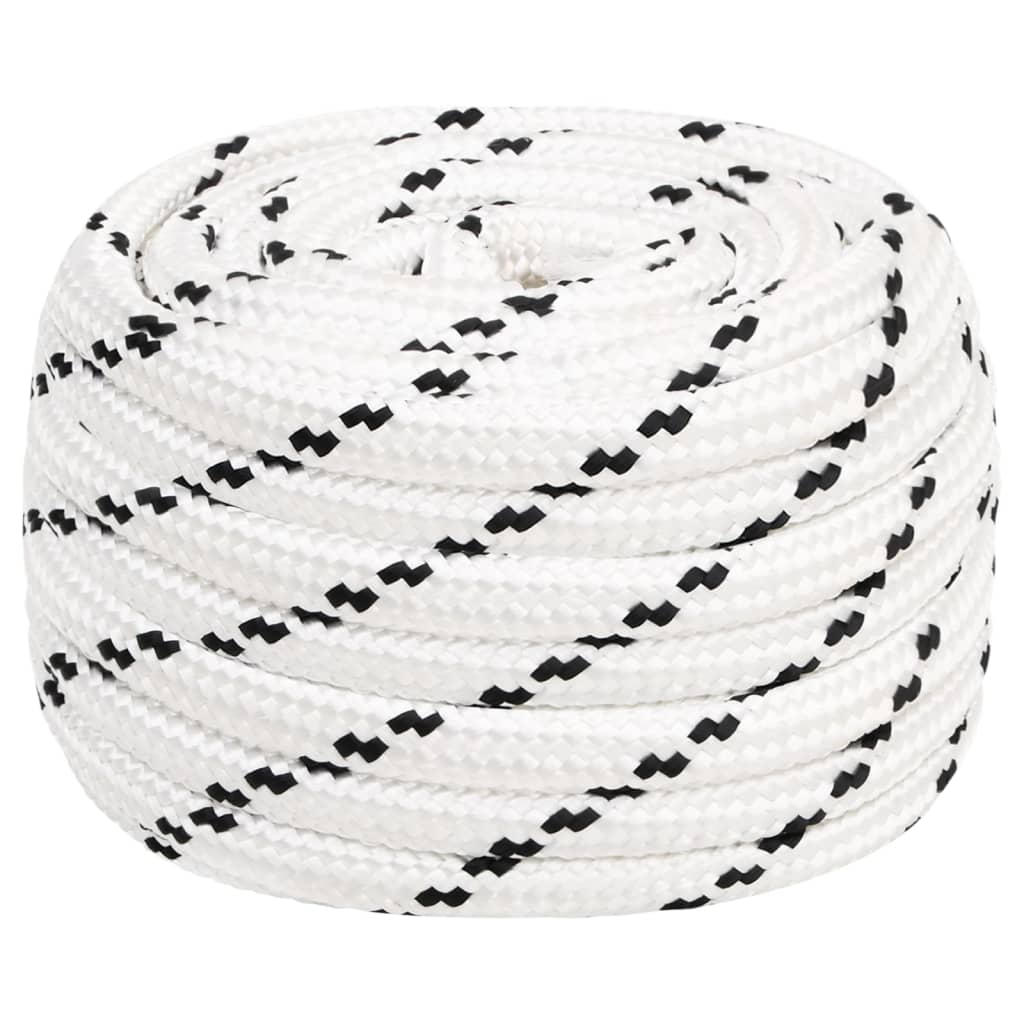 Corda entrançada para barco 20 mm x 100 m poliéster branco