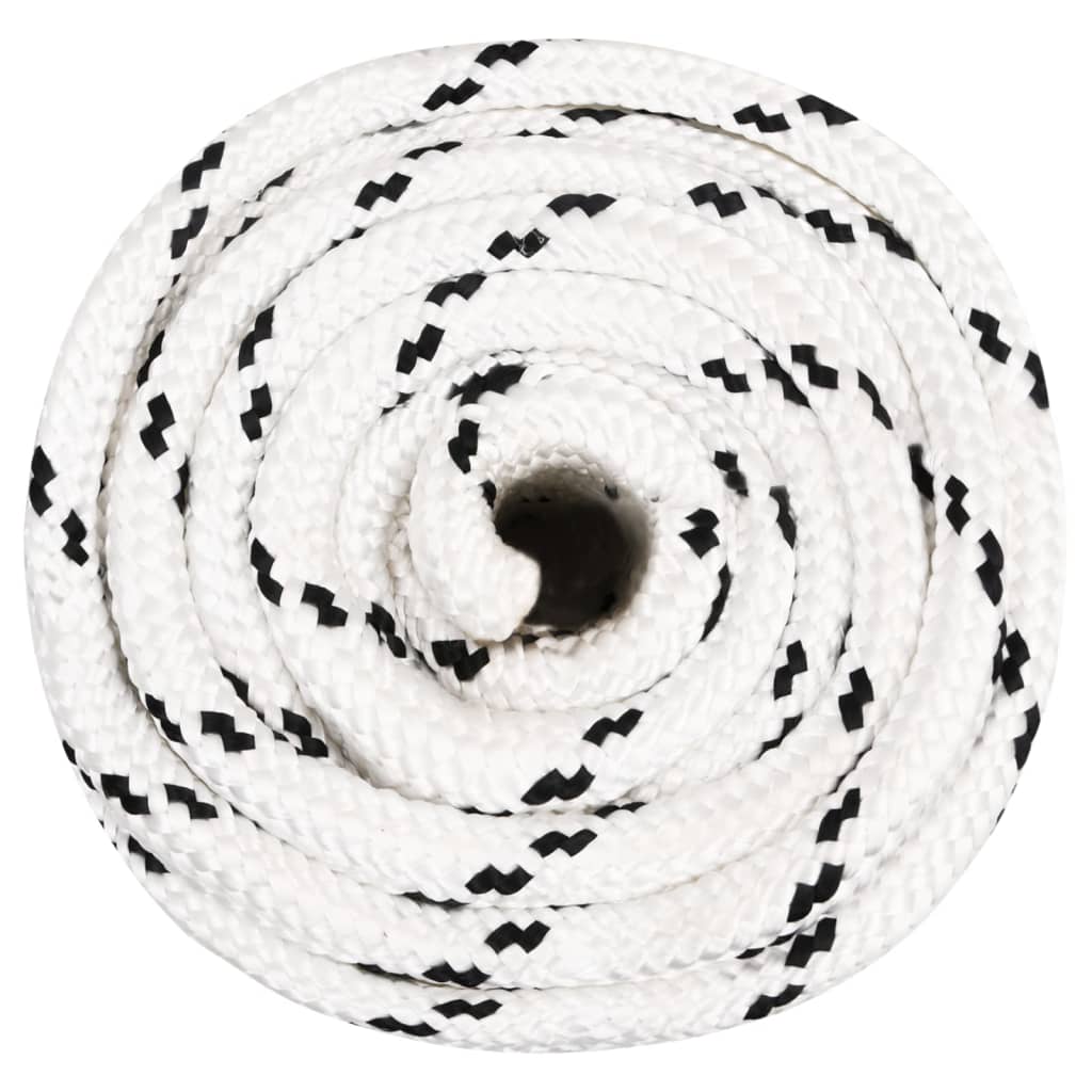 Corda entrançada para barco 20 mm x 100 m poliéster branco