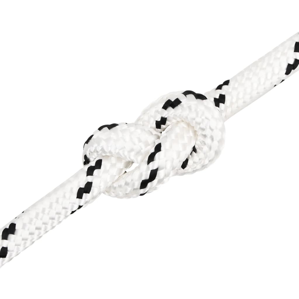 Corda entrançada para barco 20 mm x 100 m poliéster branco