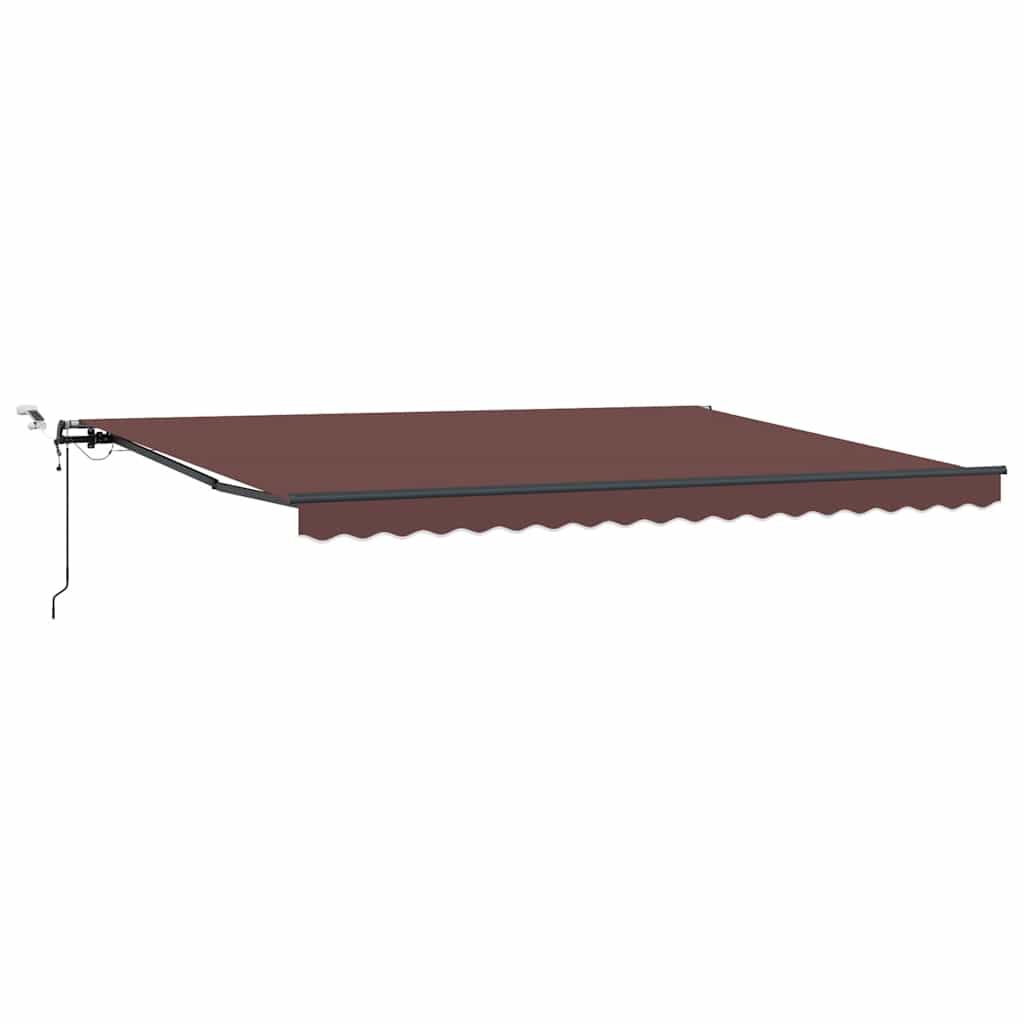 Toldo retrátil automático com luzes LED 450x300 cm bordô