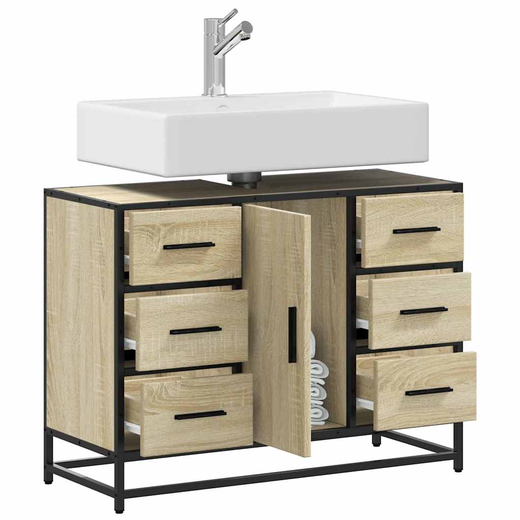 Armário lavatório wc 80x33x60 cm deriv. madeira carvalho sonoma