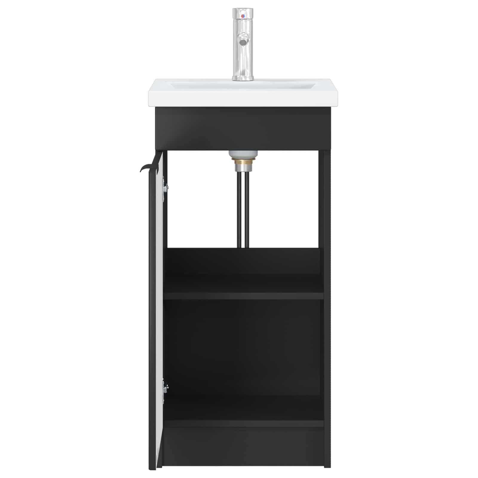 Gabinete de banheiro com pia preto 42 x 40 x 84,5 cm