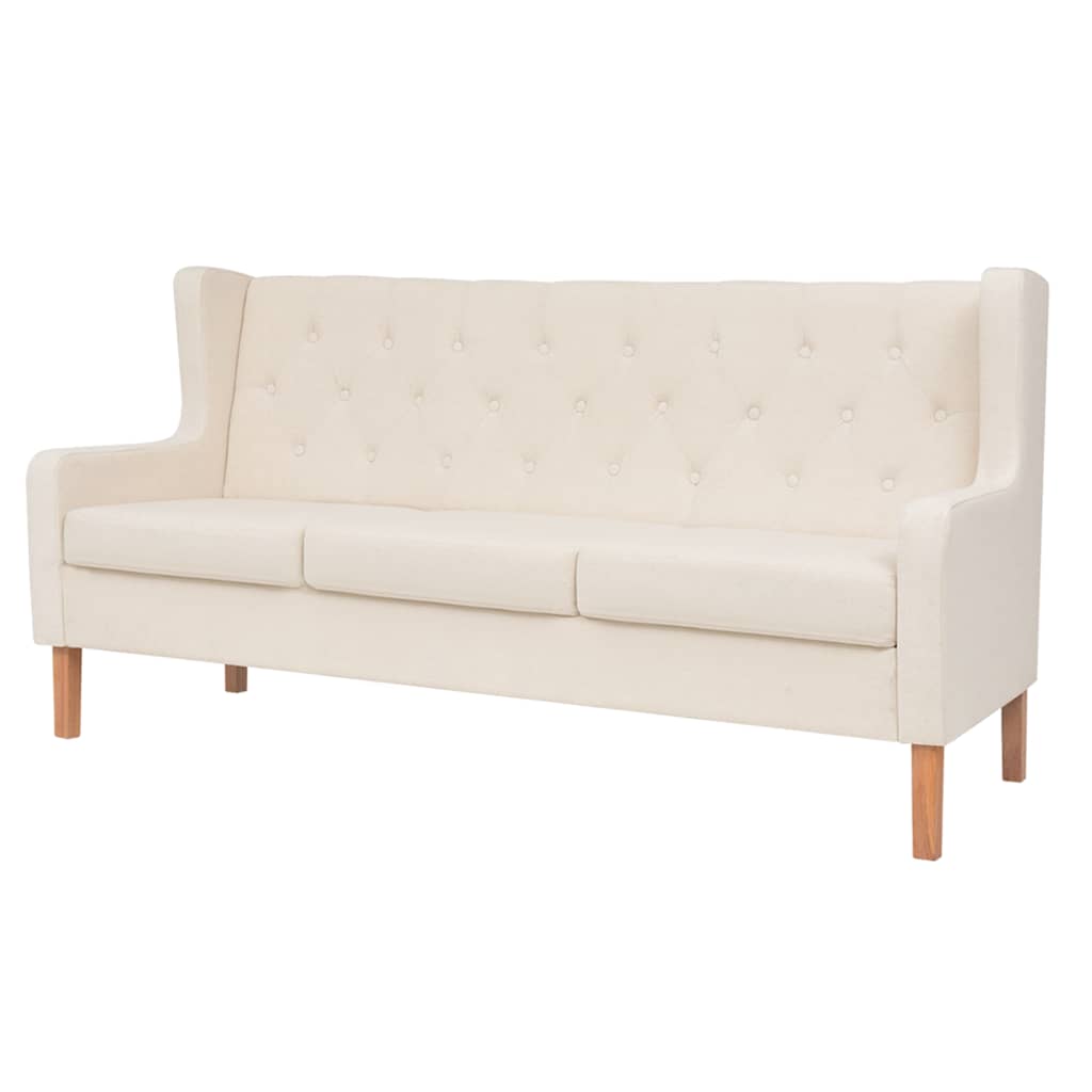 Conjunto de sofás 2 pcs tecido branco nata