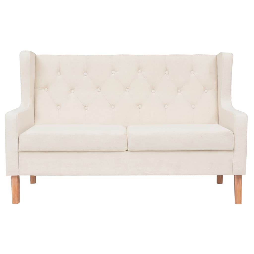 Conjunto de sofás 2 pcs tecido branco nata