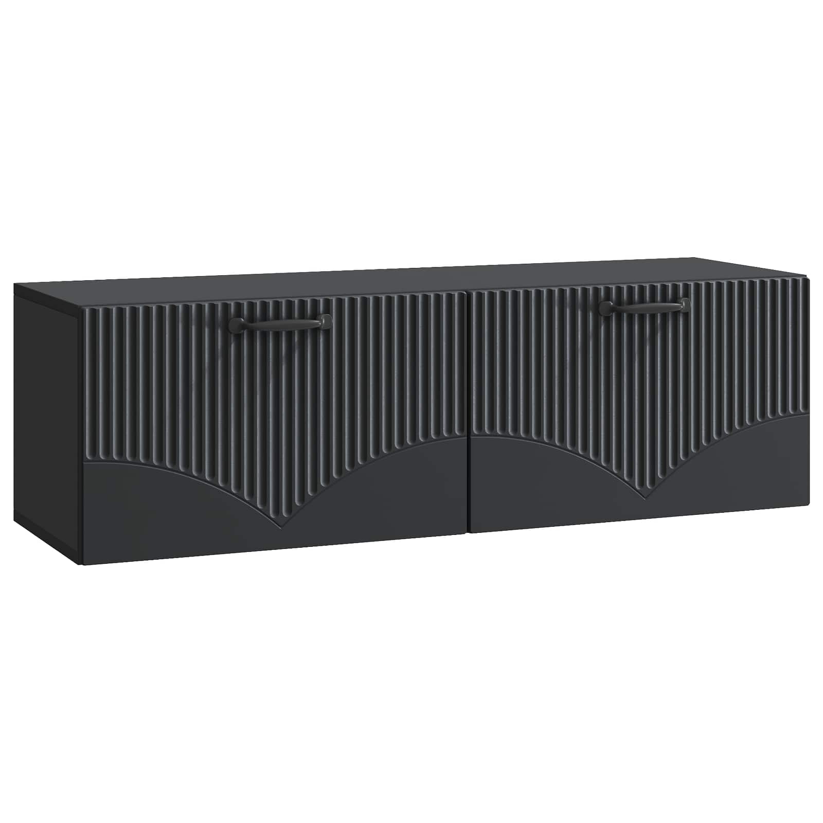 Gabinete de TV de parede preto 98 x 31 x 30 cm