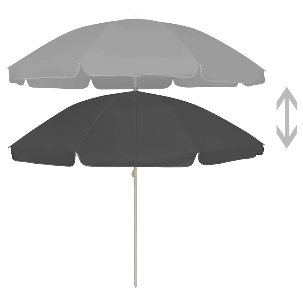 Guarda-sol de praia 240 cm antracite