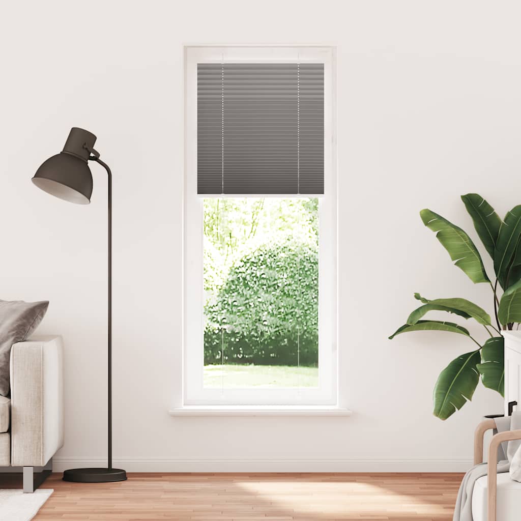 Antracite plissada cega 70x200 cm largura tecido 69,4 cm