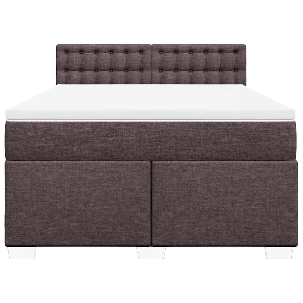Cama com molas/colchão 140x190 cm tecido castanho-escuro