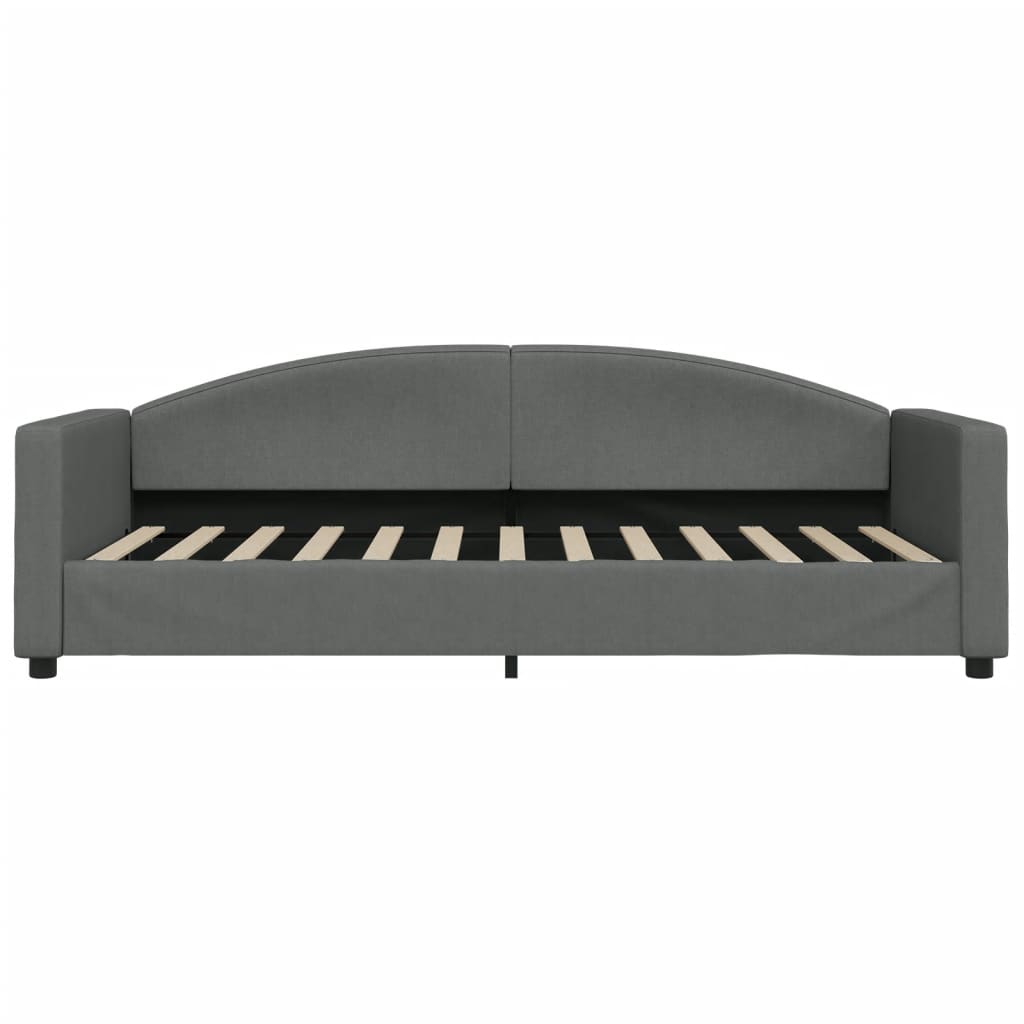 Sofá-cama 90x200 cm tecido cinzento-escuro