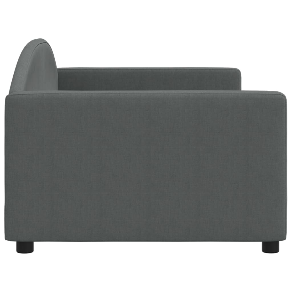 Sofá-cama 90x200 cm tecido cinzento-escuro