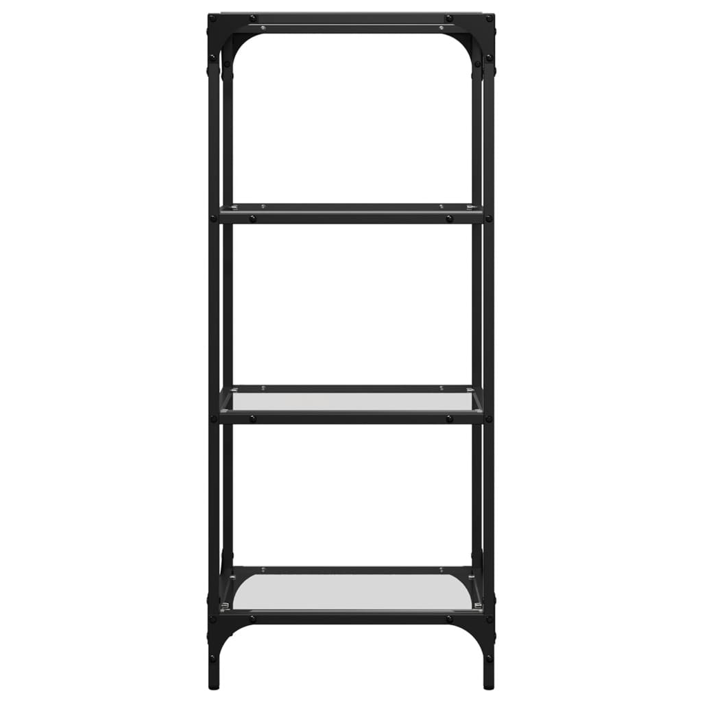 Unidade prateleiras c/ tampo vidro transparente 40x30x95 cm aço