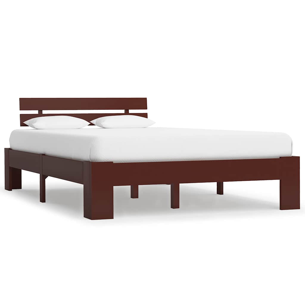Estrutura de cama 120x200 cm pinho maciço castanho-escuro