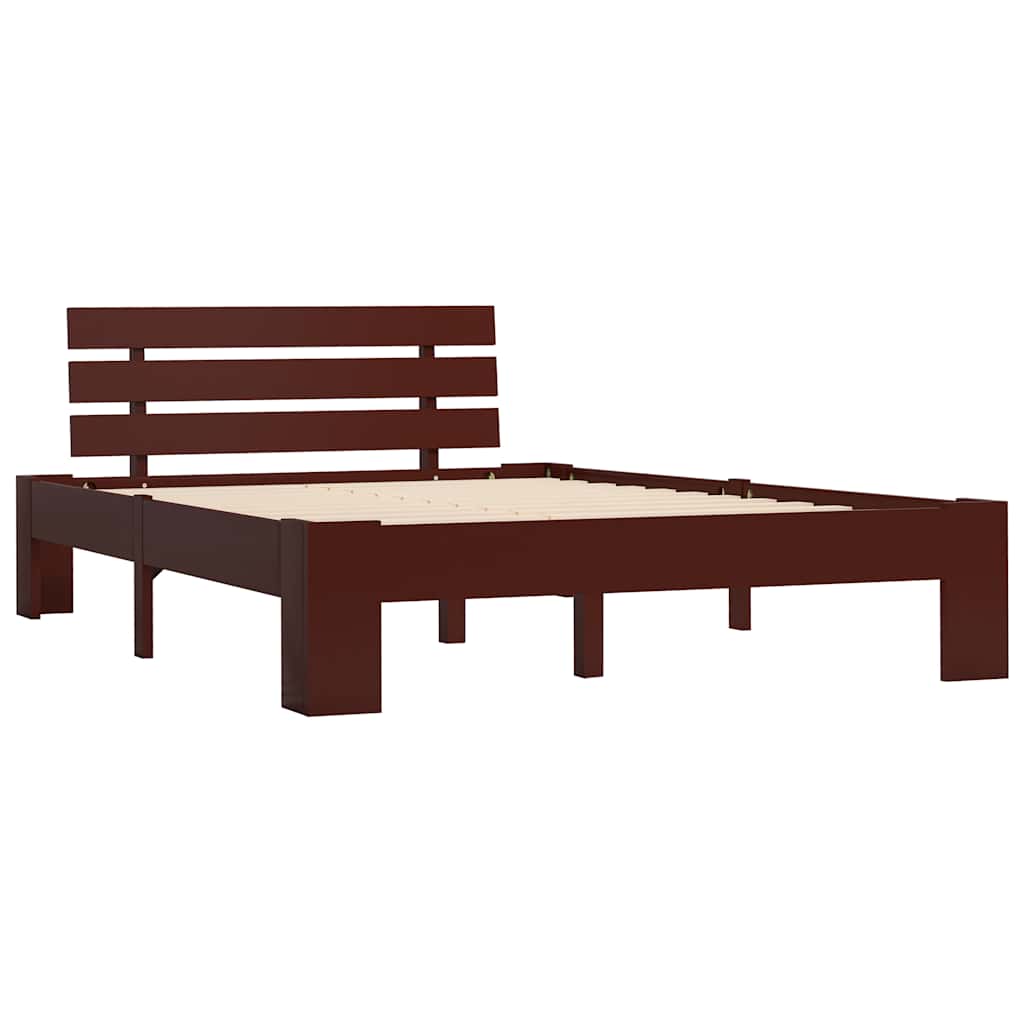 Estrutura de cama 120x200 cm pinho maciço castanho-escuro