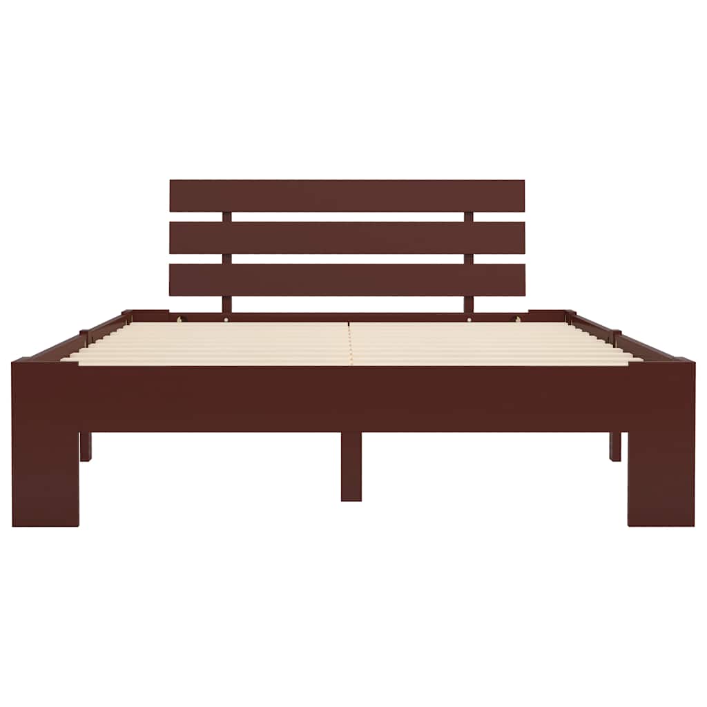 Estrutura de cama 120x200 cm pinho maciço castanho-escuro