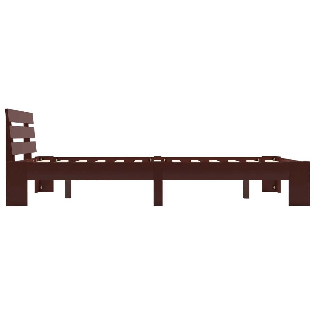 Estrutura de cama 120x200 cm pinho maciço castanho-escuro