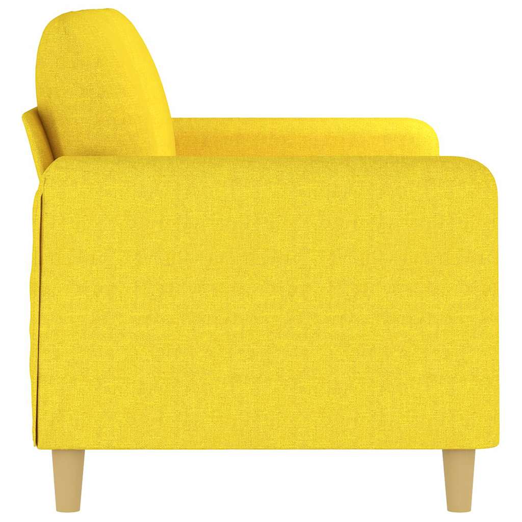 Sofá de 2 lugares 140 cm tecido amarelo-claro