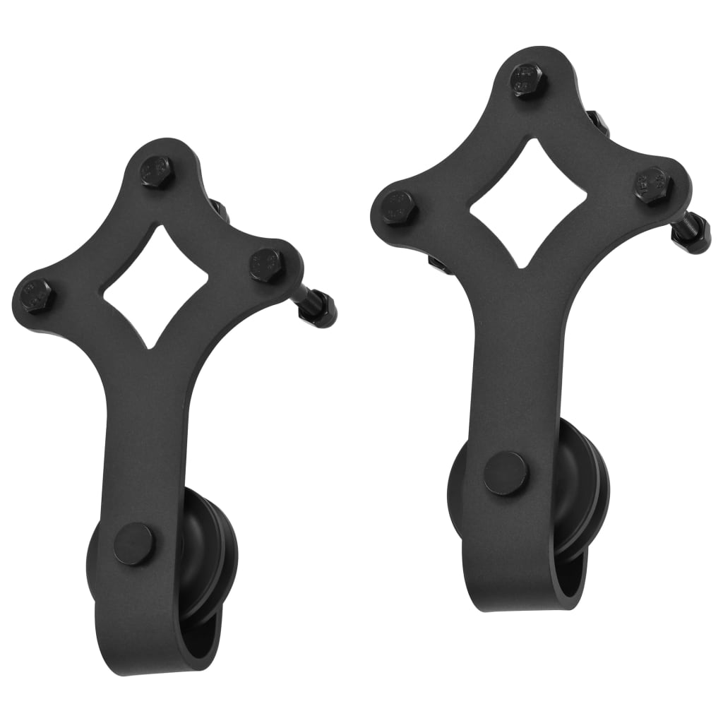 Kit de ferragens para porta deslizante skien 200 cm aço preto