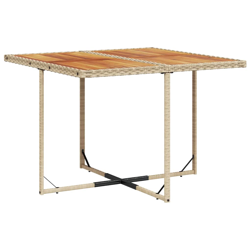 9 Pcs conjunto de jantar p/ jardim com almofadões vime PE bege
