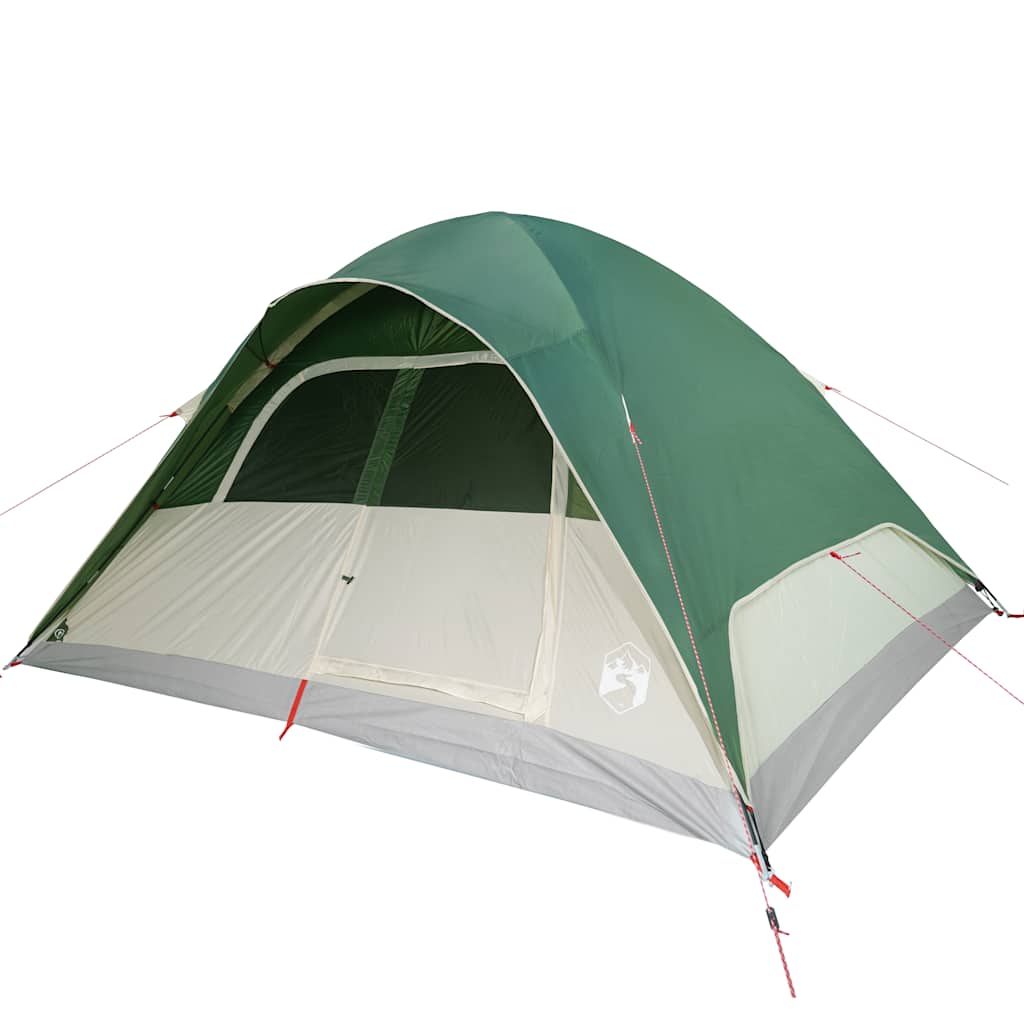 Tenda familiar em cúpula para 6 pessoas impermeável verde