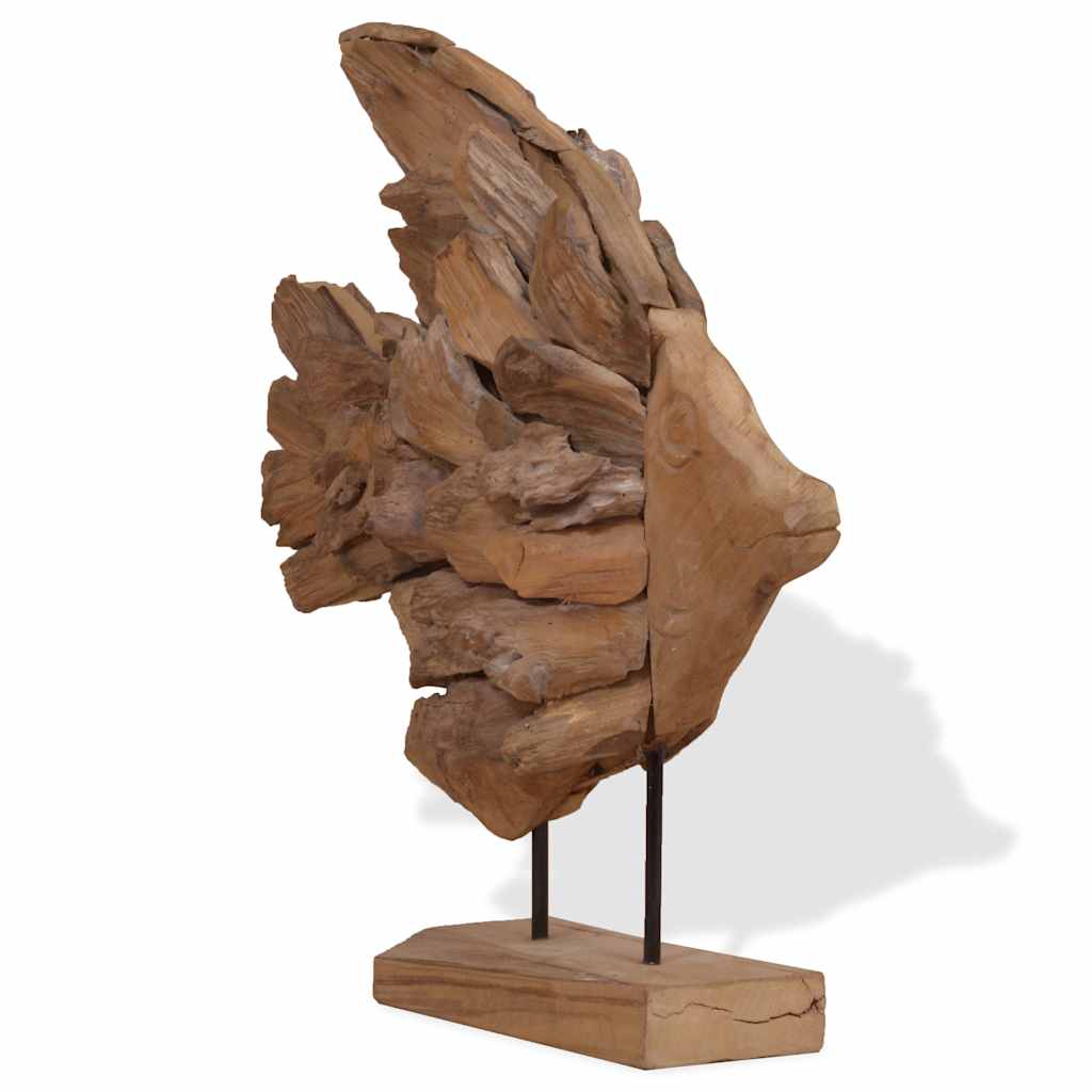 Escultura de peixe teca 40x12x57 cm