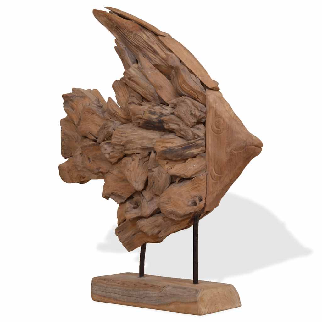 Escultura de peixe teca 40x12x57 cm