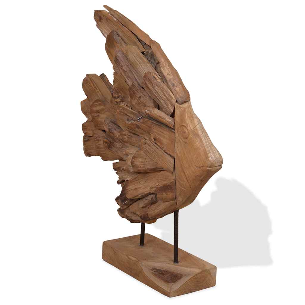 Escultura de peixe teca 40x12x57 cm