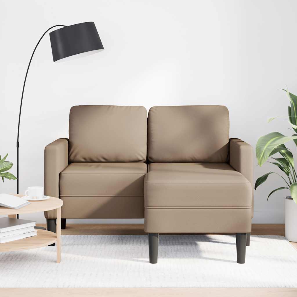 Sofá 2 lugares com chaise em l 125 cm couro artificial