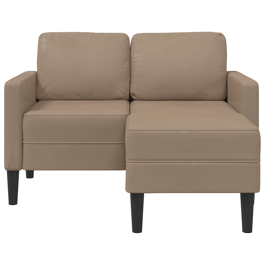 Sofá 2 lugares com chaise em l 125 cm couro artificial