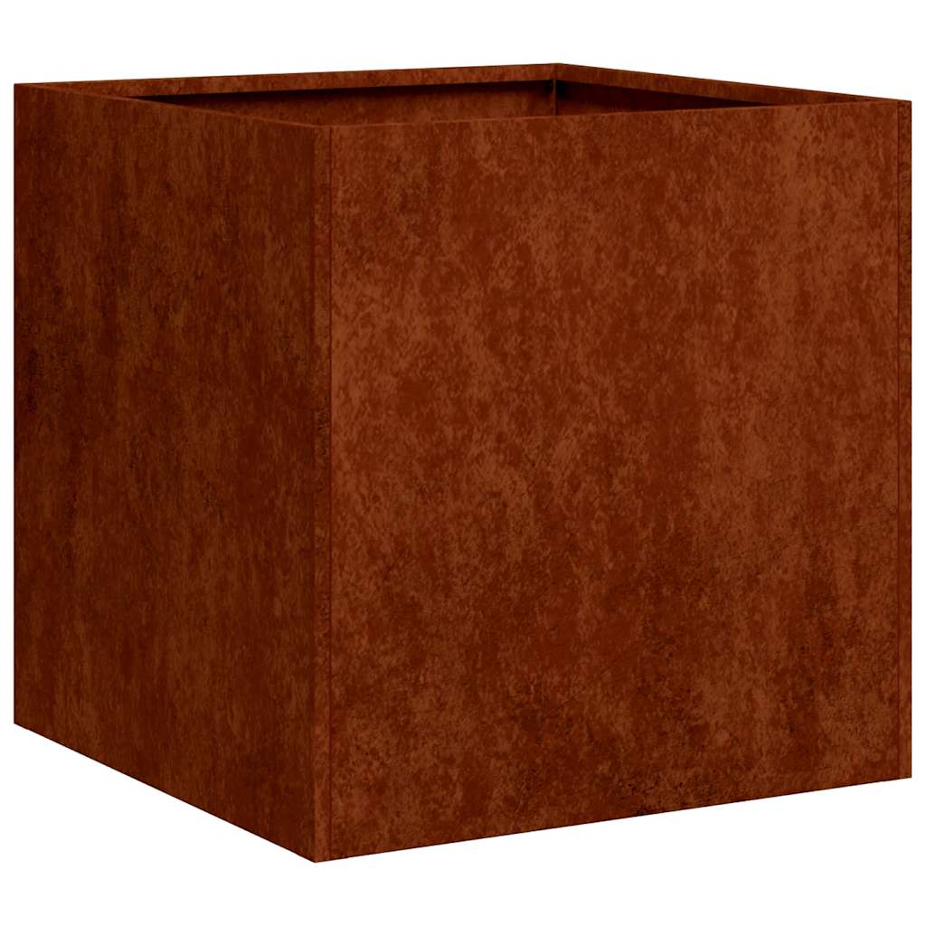 Floreira enferrujada 40x40x40 cm aço resistente