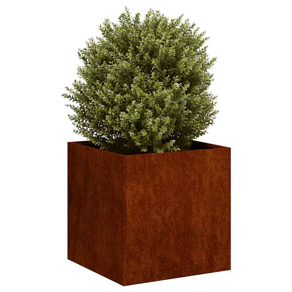 Floreira enferrujada 40x40x40 cm aço resistente