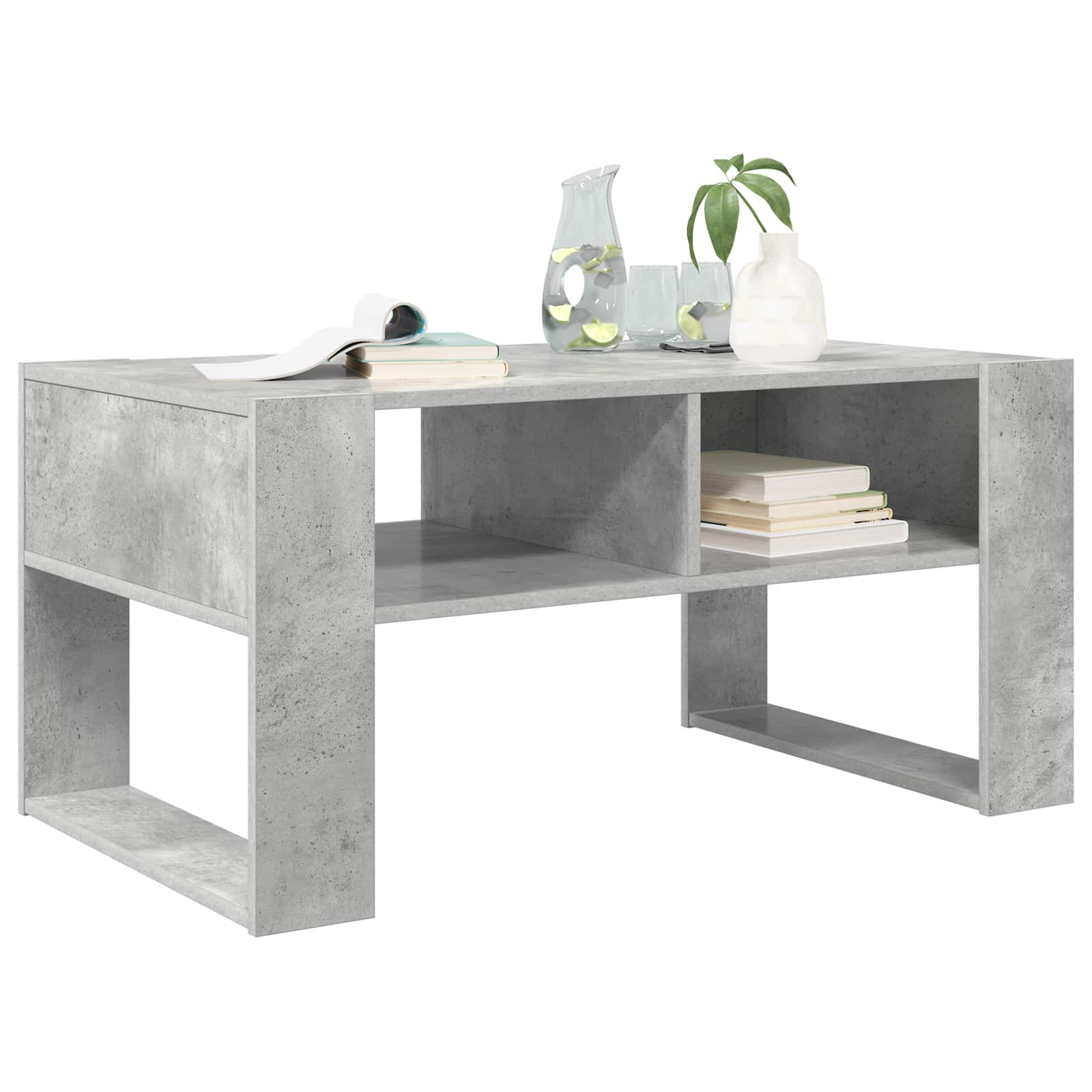 Mesa de centro cinzento 92 x 53 x 45 cm derivados de madeira
