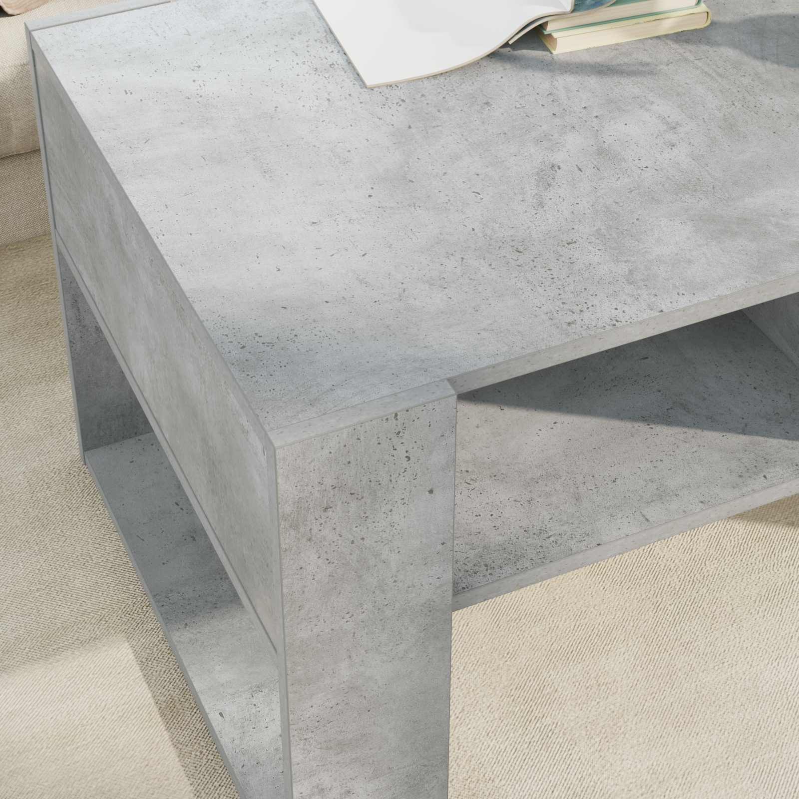 Mesa de centro cinzento 92 x 53 x 45 cm derivados de madeira